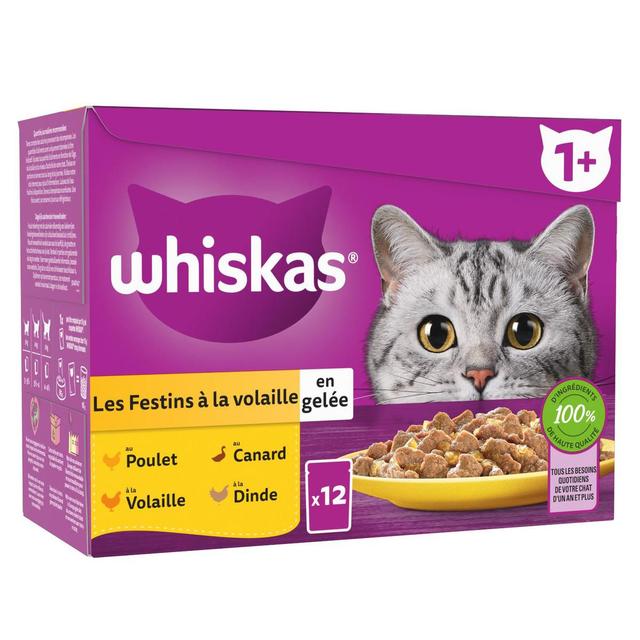 4008429152207 - Whiskas - Sachets en gelée Festins à la volaille 4 variétés pour Chat adulte