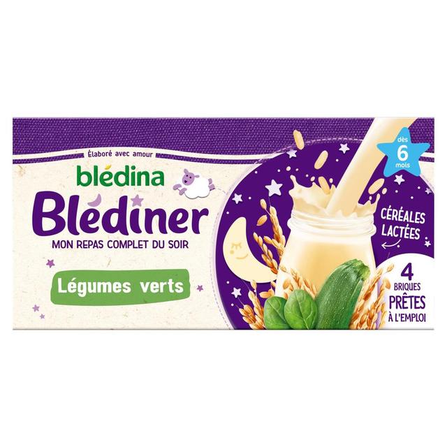 3041090503207 - Blédina - Blédîner - Céréales Lactées aux Légumes Verts Brique Bébé Dès 6 mois
