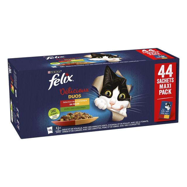 7613287333407 - Purina - Félix - Sachets en Gelée Duo Delicieux Sélection de campagne 4 variétés pour Chat