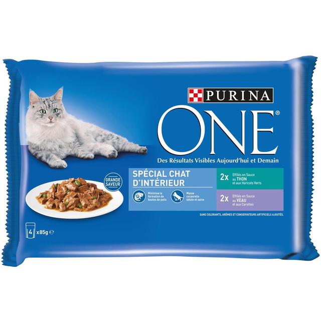 7613034453907 - Purina - One - Sachets en sauce Effilés veau et thon pour chat d'intérieur