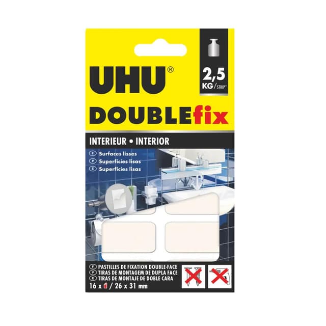 4026700364507 - Uhu - 16 pastilles adhésives double face extra fort pour intérieur