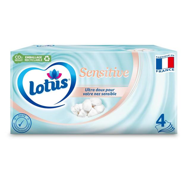 3133200155007 - Lotus - Mouchoirs en boîte Sensitive blancs