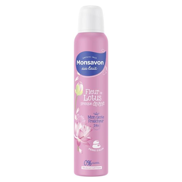 3181730185407 - Monsavon - Déodorant spray 24h à la pierre d'alun parfum lait et fleur de lotus