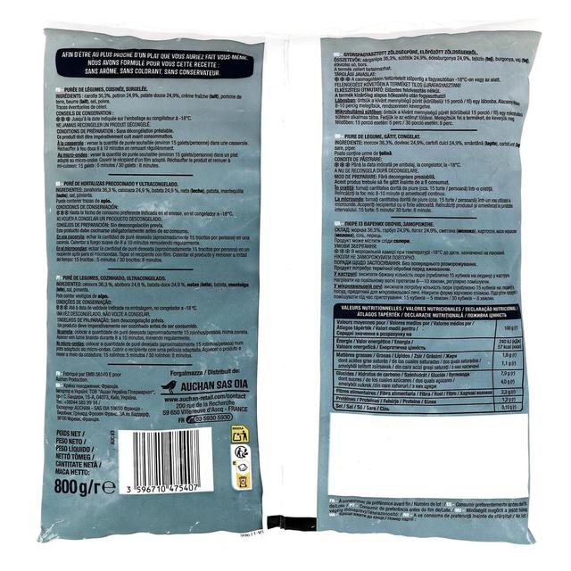 3596710475407 - Auchan - Purée carotte, potiron et patate douce