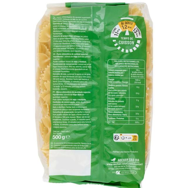 3596710515707 - Auchan - Pâtes Farfalle