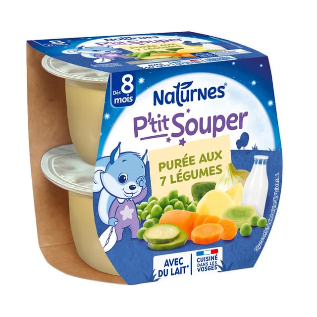 7613032725907 - Naturnes® - P'tit Souper - Purée aux 7 Légumes Bol Bébé Dès 8 mois