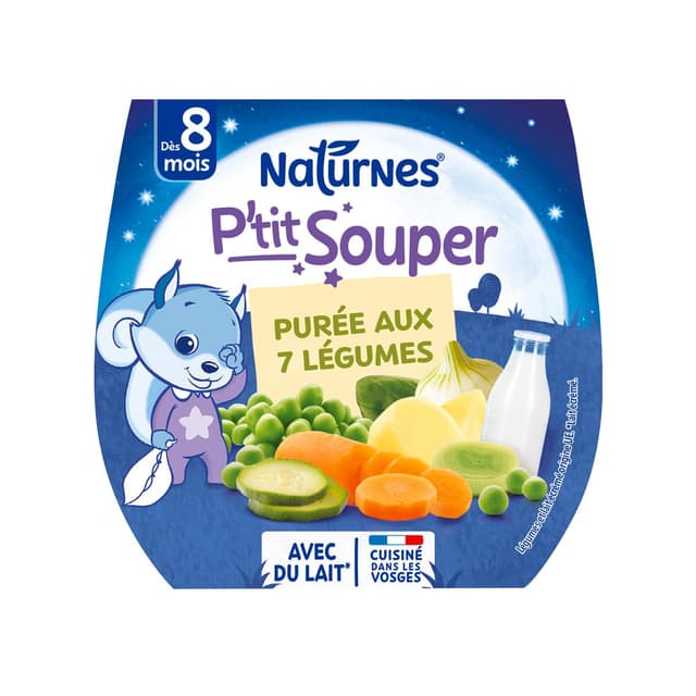 7613032725907 - Naturnes® - P'tit Souper - Purée aux 7 Légumes Bol Bébé Dès 8 mois