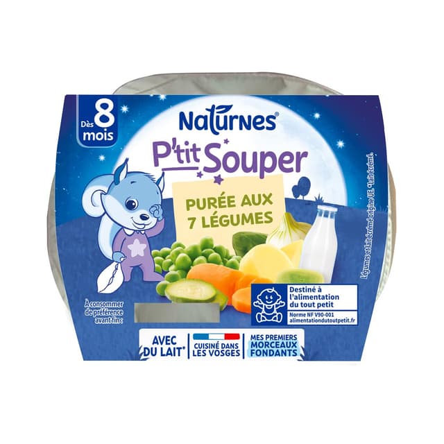 7613032725907 - Naturnes® - P'tit Souper - Purée aux 7 Légumes Bol Bébé Dès 8 mois