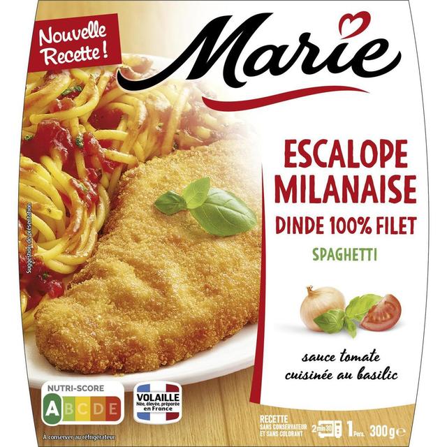 3166352967907 - Marie - Escalope de Dinde à la Milanaise et Spaghetti Sauce Tomate Cuisinée au Basilic