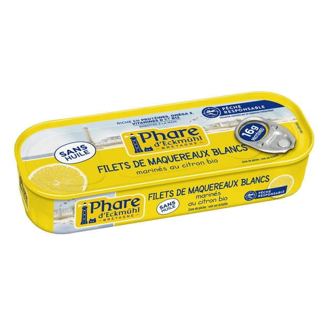 3263670798807 - Phare d'Eckmuhl - Filets de maquereaux blancs marinés au citron bio, Pêche Responsable en conserve