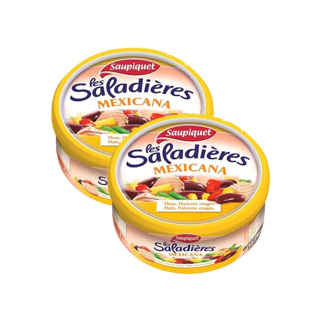 2050000418907 - Saupiquet - Les Saladières - Mexicana - Thon, Haricots Rouges, Maïs, Poivrons Rouges - Salade Snacking