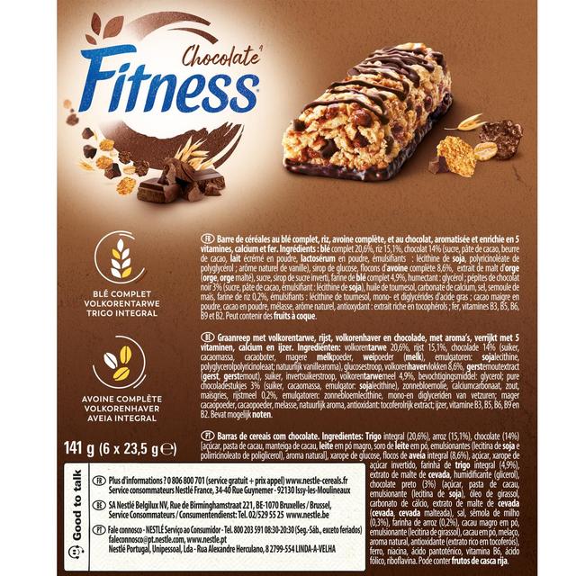 3387390320008 - Fitness - Barres de céréales au Chocolat Fitness x6