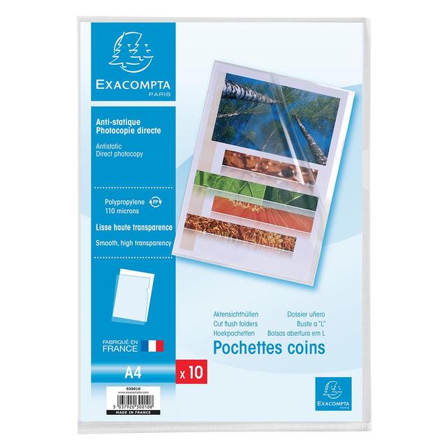 3037920300108 - Exacompta - Pochettes coins A4 21x29,7 cm