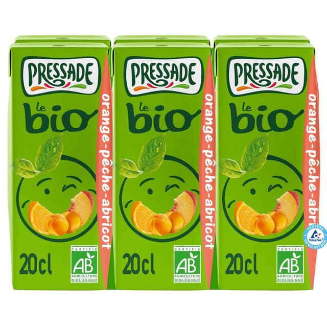 3254690670808 - Pressade - Nectar orange pêche abricot bio