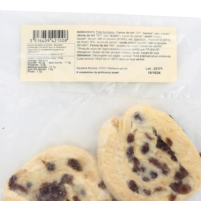 3516459421008 - Aquibio - Pains aux Raisins Bio