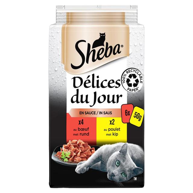 4770608253608 - Sheba - Délices du Jour - Sachets en Sauce du Boucher Boeuf, Poulet pour chat