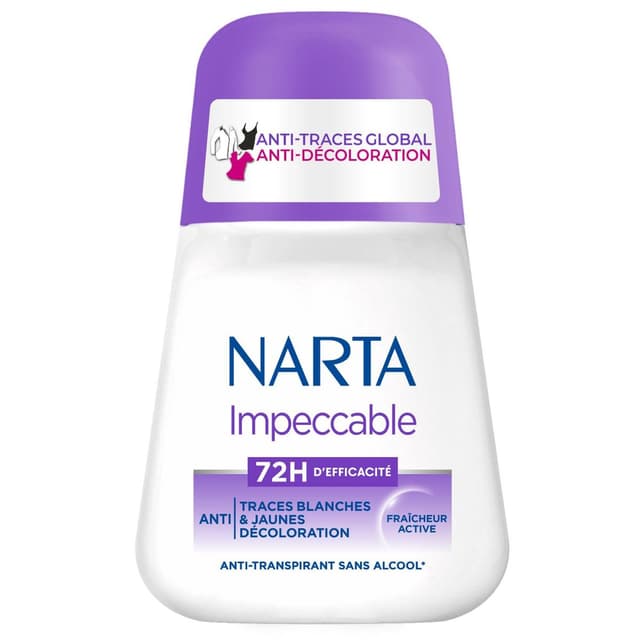 3600551204208 - Narta - Déodorant Bille Impeccable 72H Anti-Traces Anti-Décoloration Fraîcheur Active