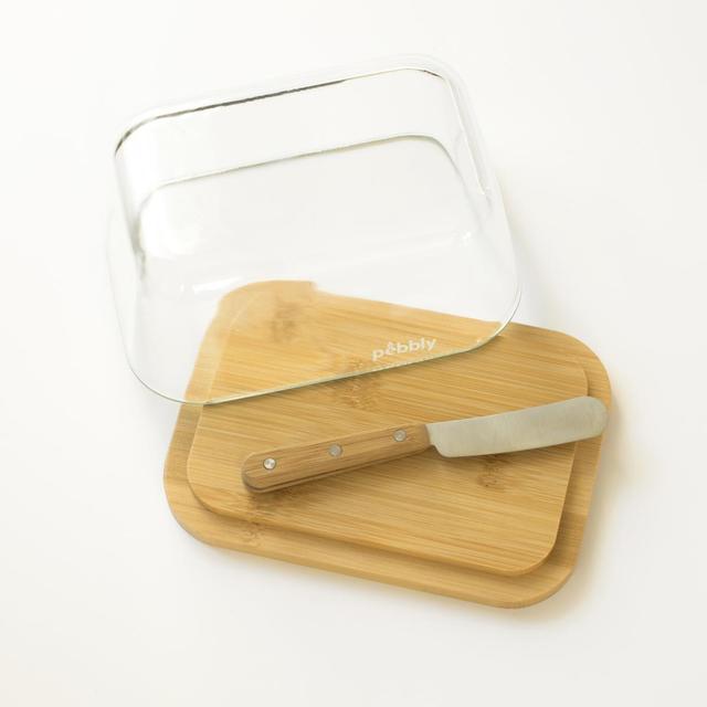 3760132814308 - Pebbly - Set beurrier avec couteau à beurre