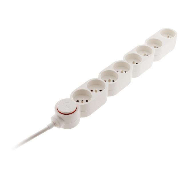 3545411895908 - Zenitech - Bloc multiprises 8 prises 16 ampères avec interrupteur blanc et 2 P+T