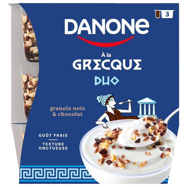 3033492136008 - Danone - Yaourts à la Grecque Duo Granola aux Noix et Chocolat Noir