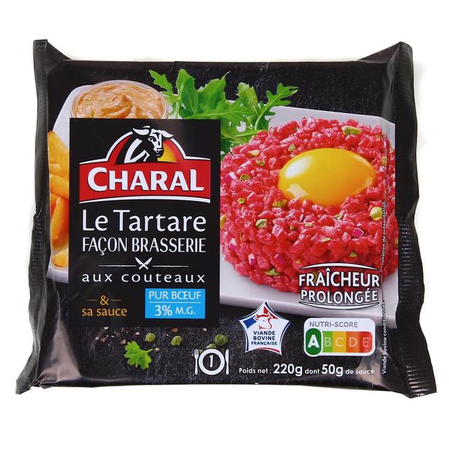 3181238928308 - Charal - Tartare de boeuf Façon Brasserie 3%MG aux Couteaux et sa Sauce