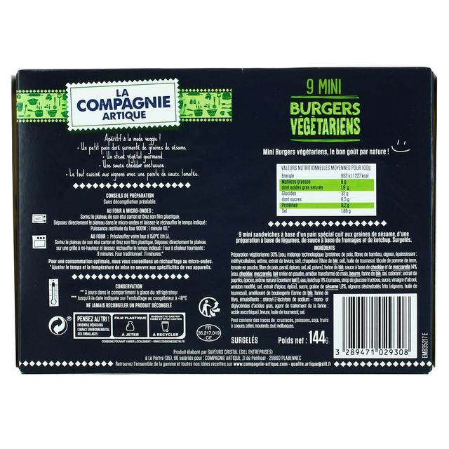 3289471029308 - La Compagnie Artique - 9 Mini Burgers végétariens