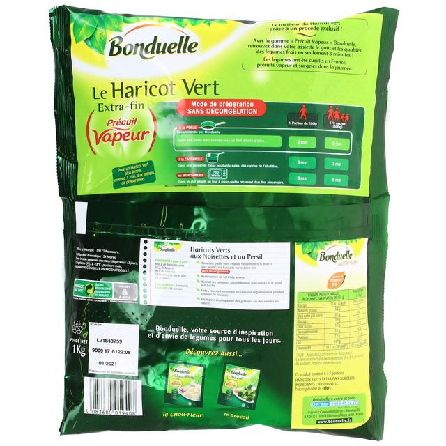 3083680019408 - Bonduelle - Haricots verts extra fins précuits à la vapeur