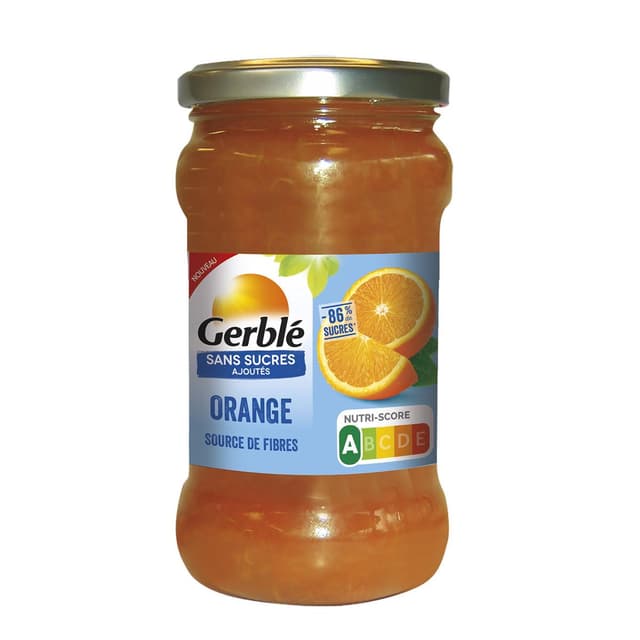 3175681309708 - Gerblé Sans Sucres Ajoutés - Orange à tartiner sans sucres ajoutés -86% de sucres en moins
