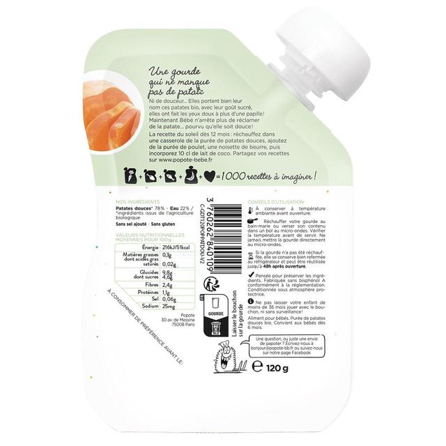 3760262840109 - Popote - Patate Douce Bio Gourde Bébé Dès 4/6 mois