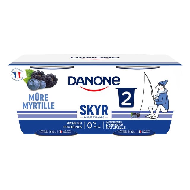 3033492061409 - Les Danone Du Monde - Skyr mûre myrtille 0%mg