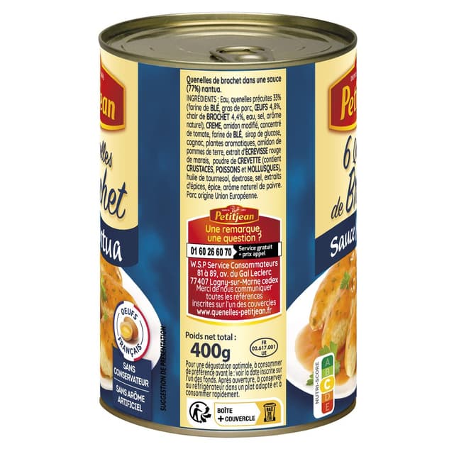 3038353911909 - Petitjean - 6 Quenelles de Brochet Sauce Nantua