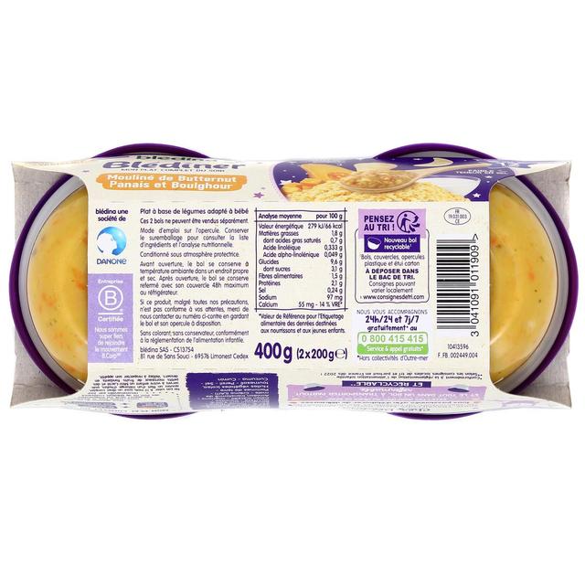 3041091011909 - Blédina - Blédîner - Mouliné de Butternut, Panais et Boulghour Bol Bébé Dès 12 mois