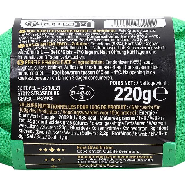 3018251472009 - Feyel - Foie Gras de Canard Entier au Torchon