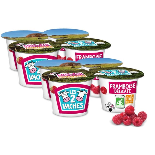 2050000423109 - Les 2 Vaches - Yaourts Bio framboise