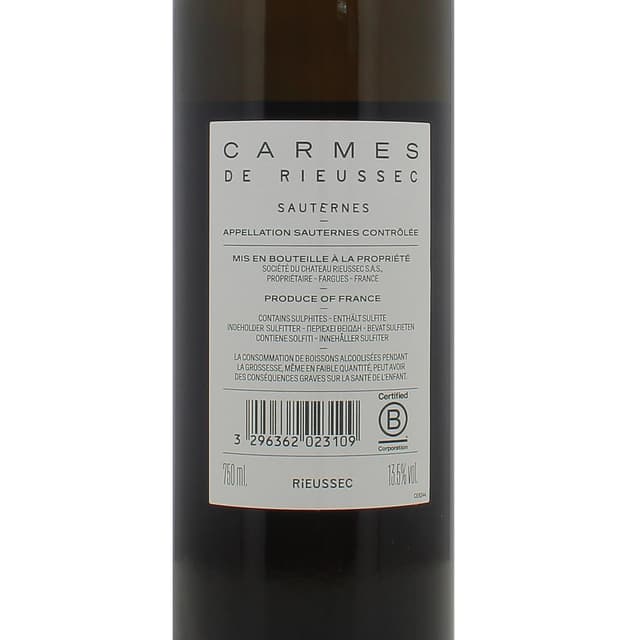 3296362023109 - Sauternes AOP - Carmes de Rieussec