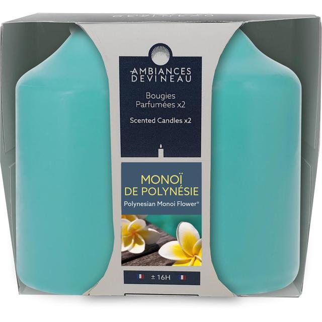 3482356614709 - Ambiances Devineau - 2 bougies cylindrique Monoï de Polynésie