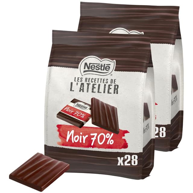 2050000305009 - Les Recettes de l'Atelier - Les carrés de chocolat noir intense 70%
