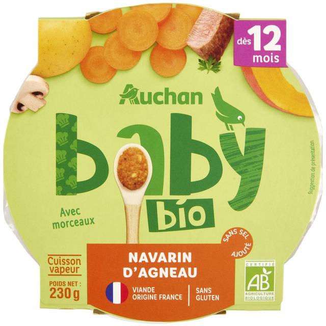 3596710476909 - Auchan Baby Bio - Navarin d'Agneau Bio Assiette Bébé dès 12 mois