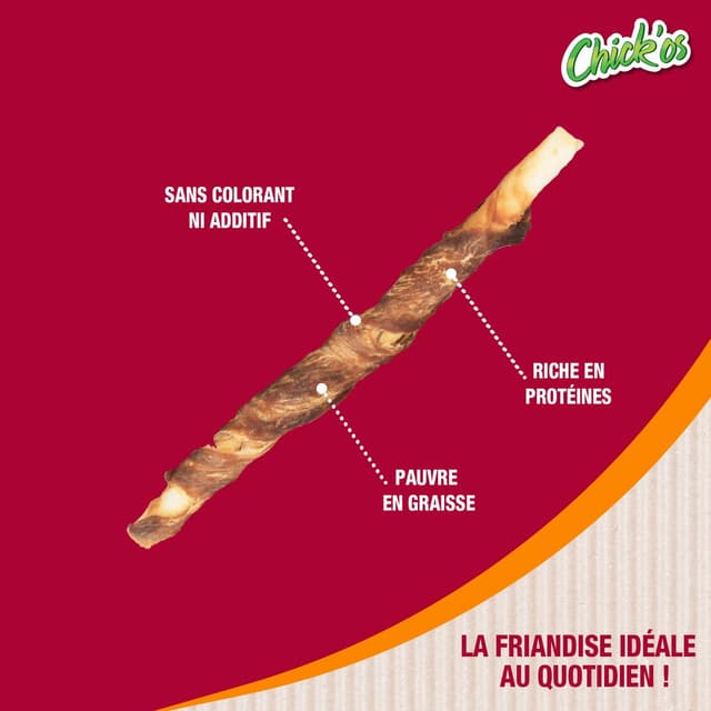 3166780060010 - Riga Chick'Os - Sticks au Poulet - Friandise Récompense pour chien x8