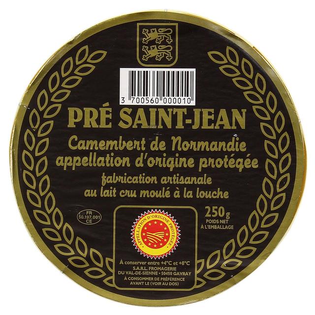 3700560000010 - Pré Saint-Jean - Camembert de Normandie AOP Fabrication Artisanale Moulé à la Louche - Lait de vache cru