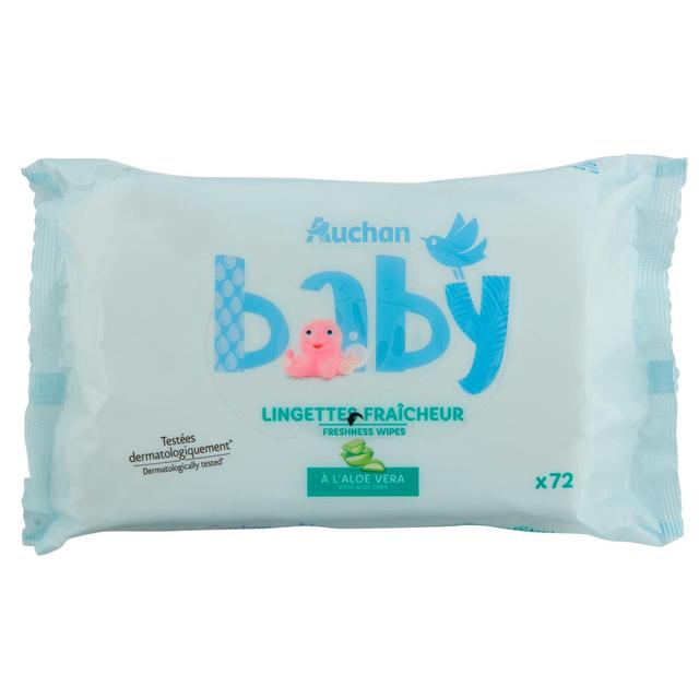 3596710520510 - Auchan Baby - Lingettes fraicheur à l'aloé vera