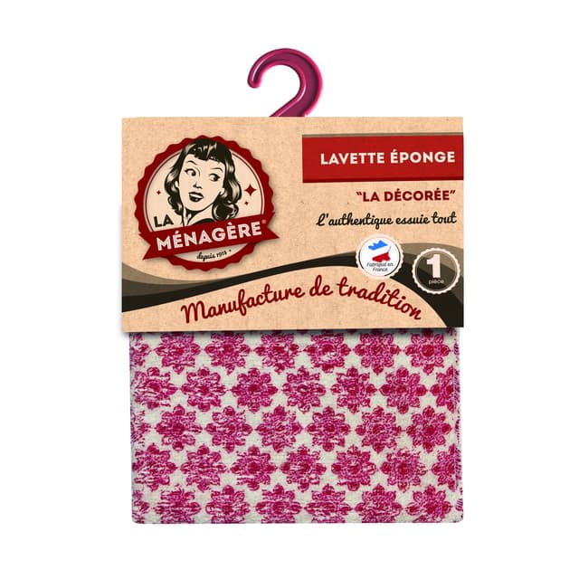 3061050201110 - La Ménagère - Lavette éponge la décorée