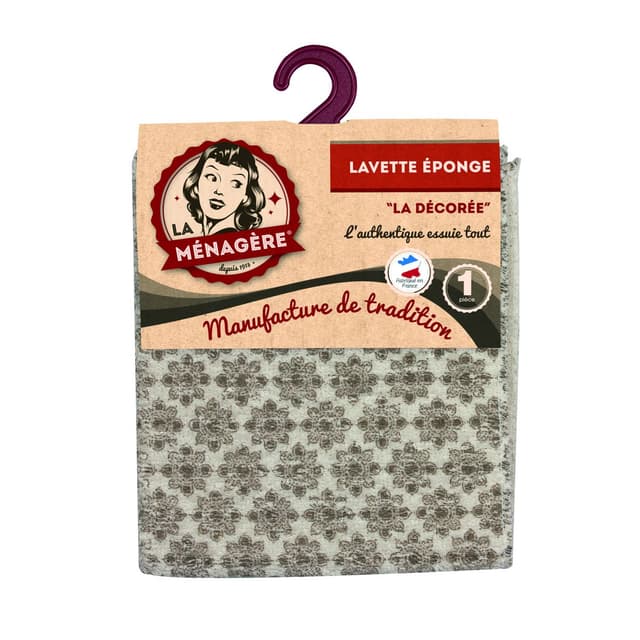3061050201110 - La Ménagère - Lavette éponge la décorée