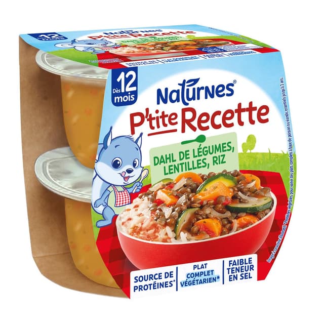 8445291591110 - Naturnes® - P'tite Recette - Dahl de légumes lentilles riz bol bébé dès 15 mois