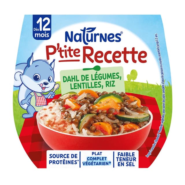 8445291591110 - Naturnes® - P'tite Recette - Dahl de légumes lentilles riz bol bébé dès 15 mois