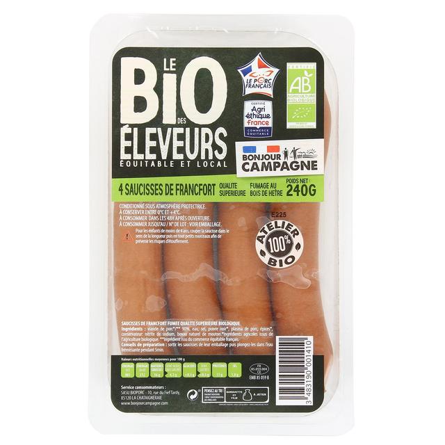 3483190001410 - Bonjour Campagne - Saucisse de Francfort Bio