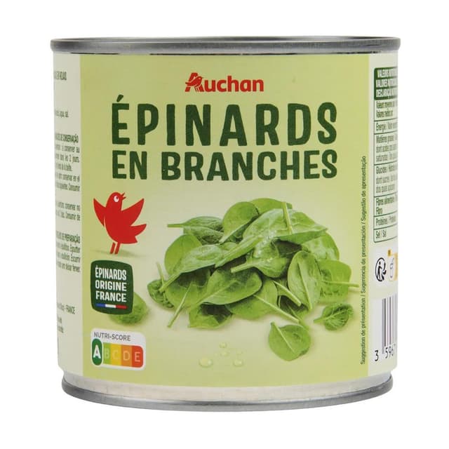 3596710401710 - Auchan - Epinards en branches en conserve