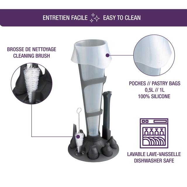 3485990382010 - Mastrad - Set poche à douille - Noir