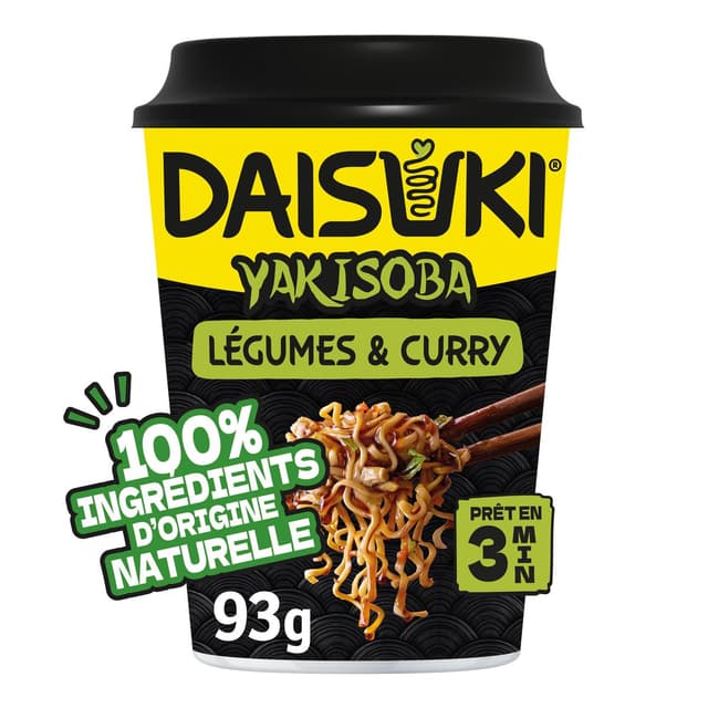 3036815452410 - Daisuki - Nouilles instantanées Yakisoba Saveur Curry et Légumes en cup