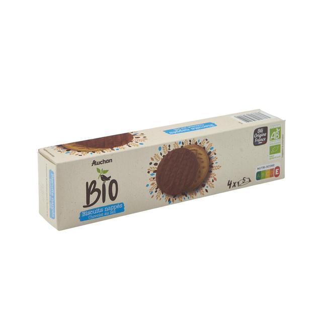 3596710356010 - Auchan BIO - Biscuits nappés au chocolat au lait bio